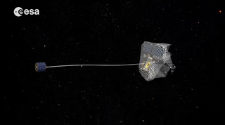 Illustration for article titled Así se "pescaría" basura espacial con redes en gravedad cero
